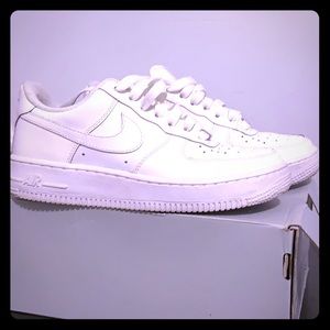 All white low cut airforces